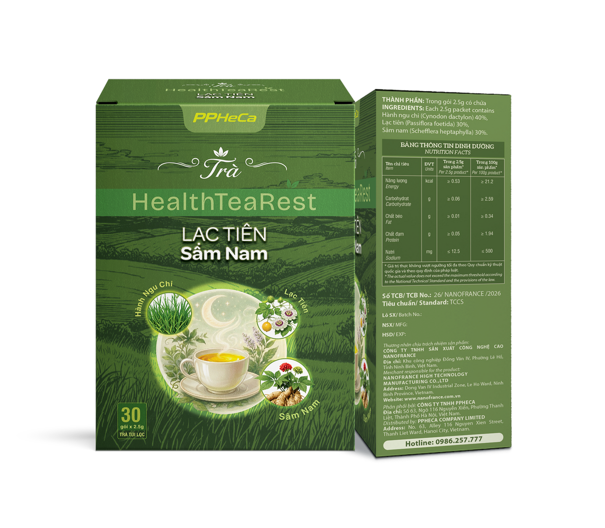 TRÀ HEALTHTEAREST LẠC TIÊN SÂM NAM 30 GÓI 2.5G