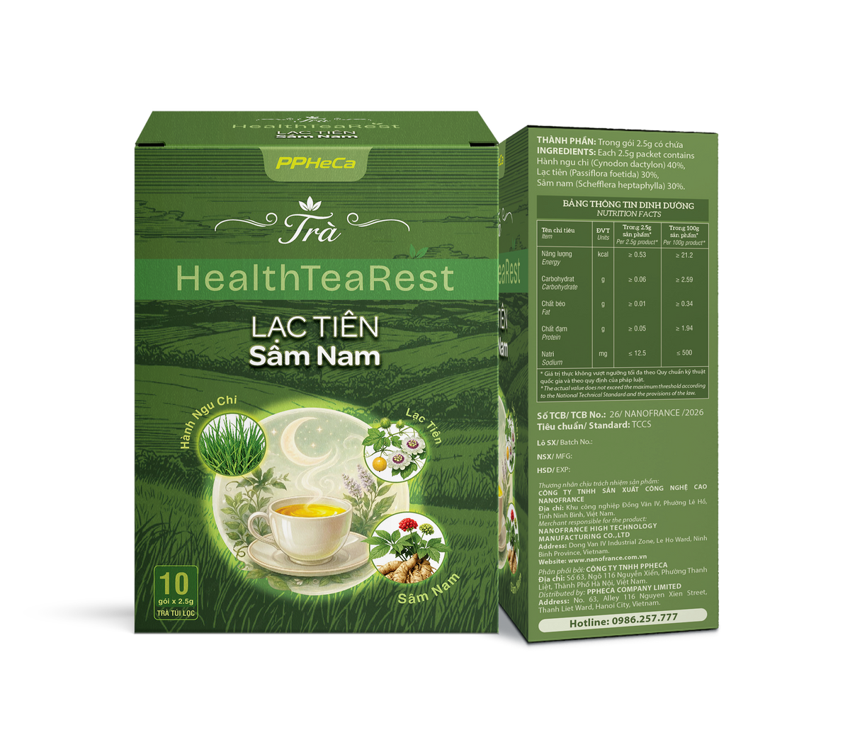 TRÀ HEALTHTEAREST LẠC TIÊN SÂM NAM 10 GÓI 2.5G