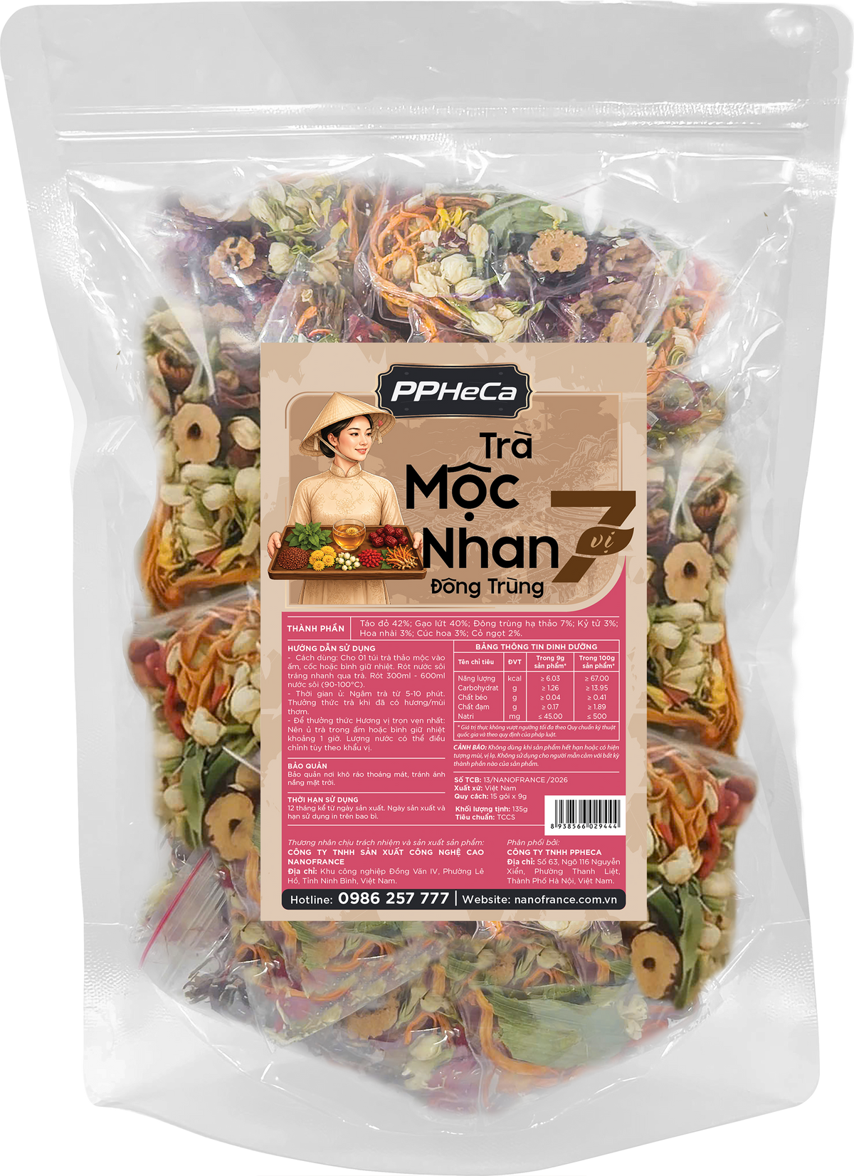 Trà Mộc Nhan Đông Trùng 7 vị (15 gói)