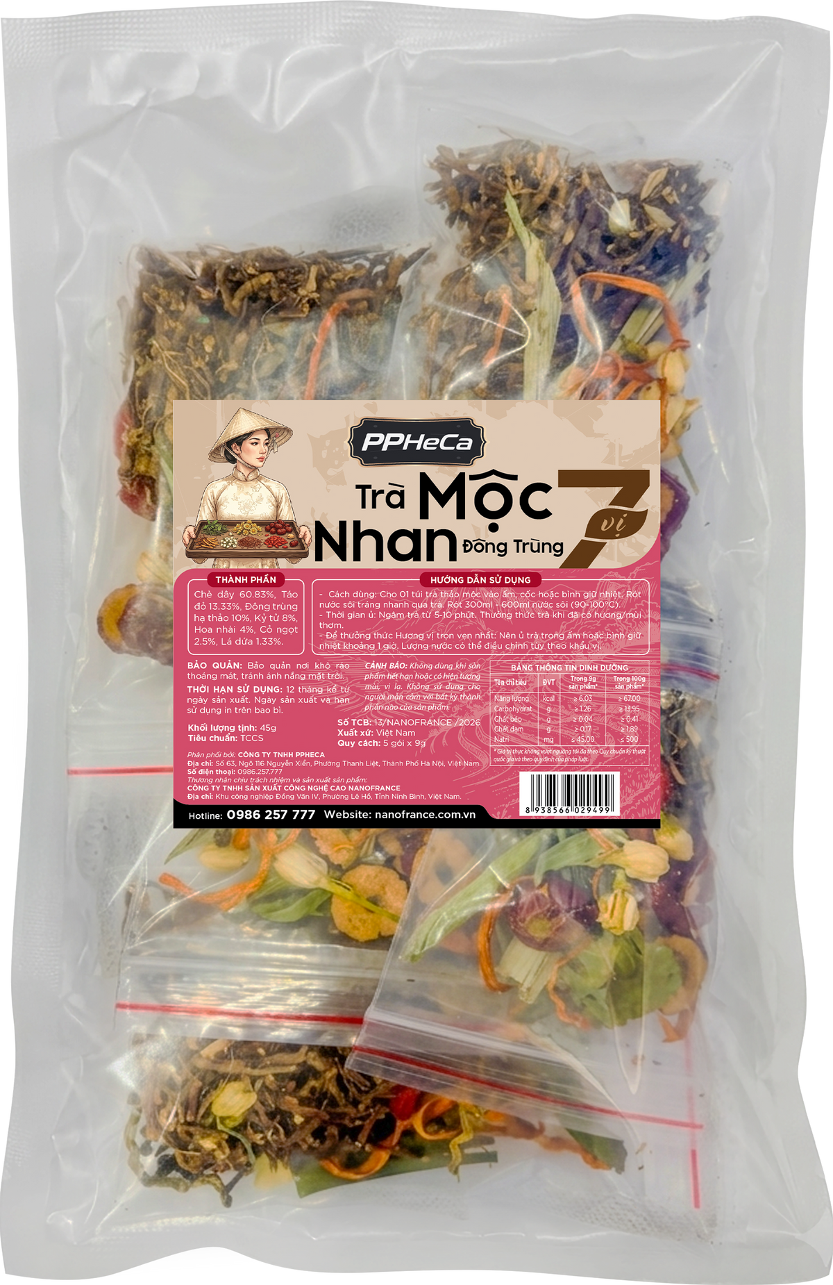 Trà Mộc Nhan Đông Trùng 7 vị (5 gói)