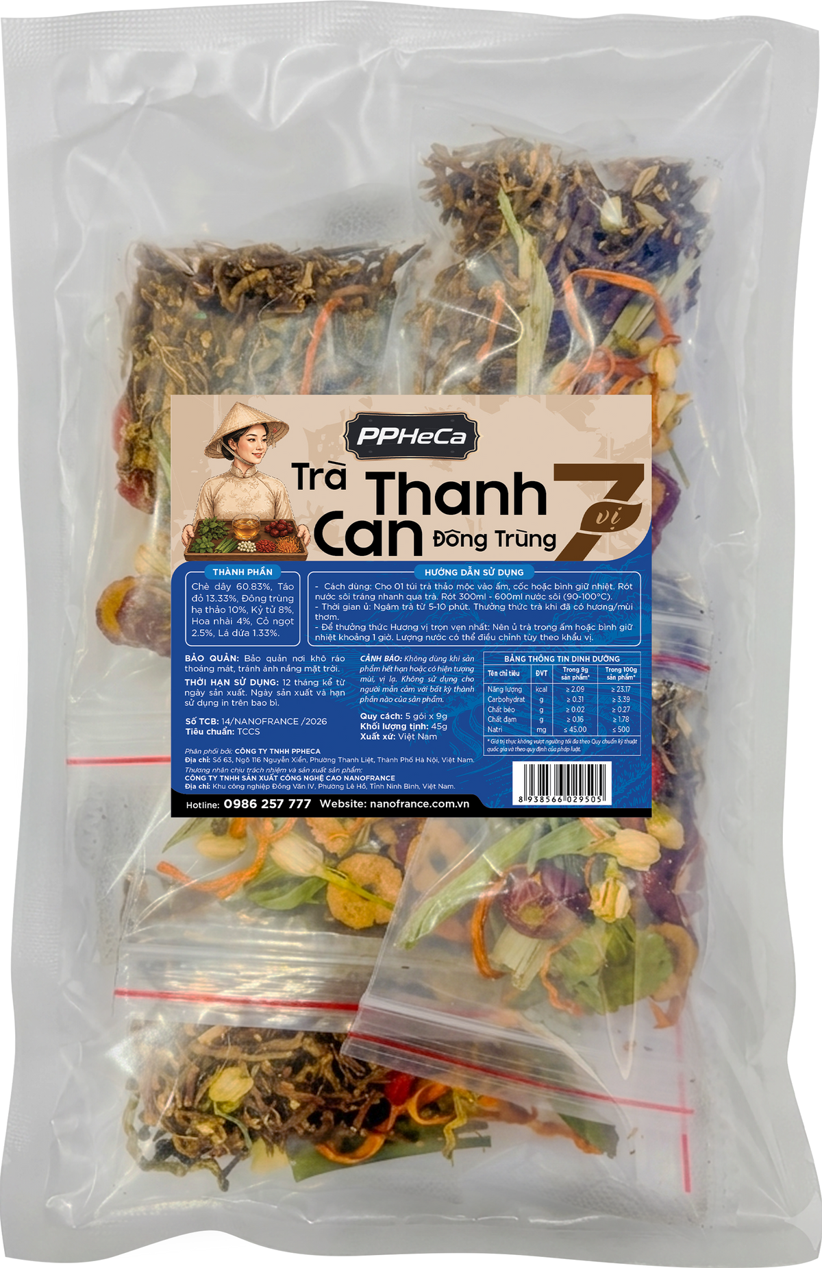 Trà Thanh Can Đông Trùng 7  Vị (5 gói)